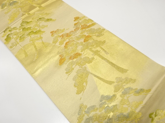 アンティーク　遠山に松模様織り出し袋帯（材料）